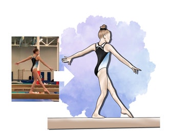 Custom Gymnastics/Sports Drawing (1 Person)