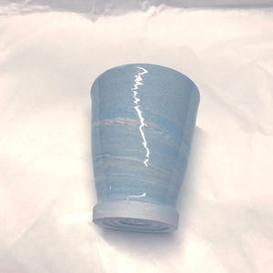 Handmade Marbled Clay Cup - Nerikomi Pottery, Clear Glaze