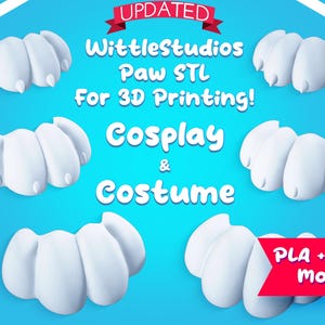 UPDATED Fursuit Feet 3D Model for Printing | PLA + TPU | WittleStudios | Fursuit Toes | Cosplay & Costume