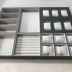 Custom Jewelry Organizer Velvet Trays | Custom Drawer Inserts | PU Leather Jewelry Trays | Jewelry Storage Tray | Closet Drawer Organizer