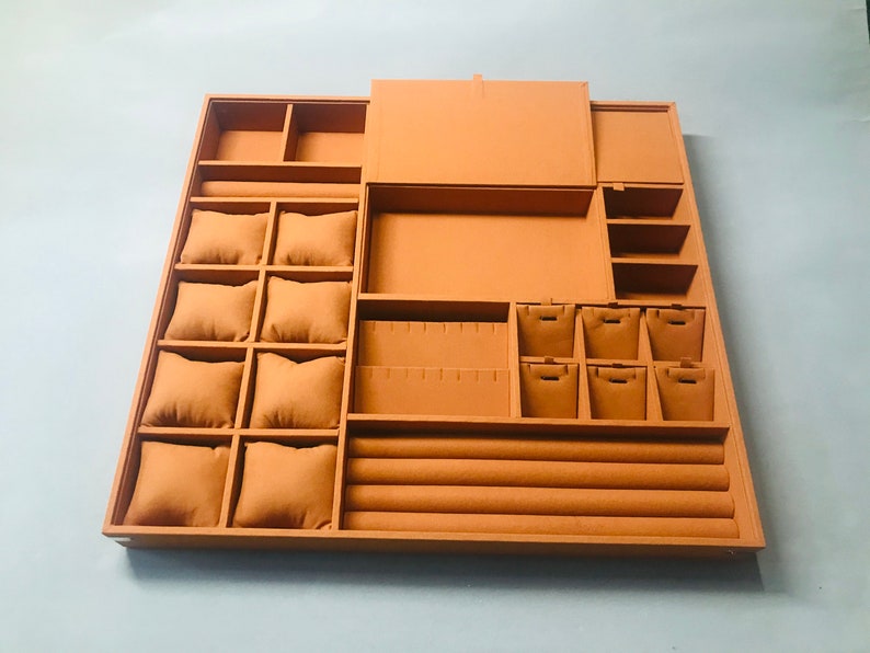 Microfiber Jewelry Organizer Trays Custom Drawer Inserts Microfiber