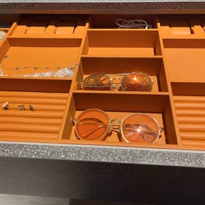 Custom Jewelry Drawer Inserts | Luxury Velvet Jewelry Organizer Trays for Necklaces, Rings, Sunglasses Storage | PU leather Jewelry Insert