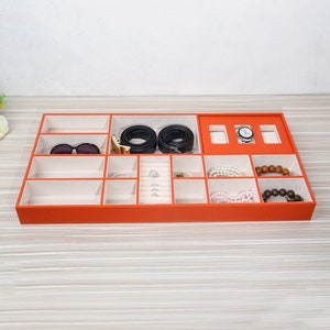 Custom Jewelry Organizer Trays | Custom Drawer Inserts | PU Leather Jewelry Trays | Jewelry Storage Tray | Closet Drawer Organizer