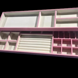 Custom Jewelry Organizer Trays | Gift For Her | Drawer Organizer | PU Leather Trays | Custom Jewelry Box | Closet Organizer