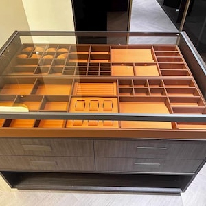 Custom Jewelry Organizer Velvet Trays | Custom Drawer Inserts | PU Leather Jewelry Trays | Jewelry Storage Tray | Closet Drawer Organizer