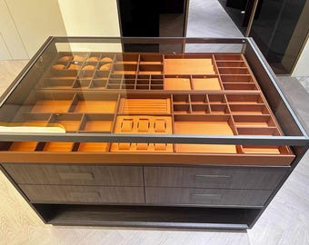 Custom Velvet Jewelry Organizer Trays | Handmade PU Leather Drawer Inserts