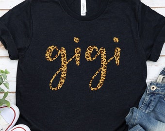 Cadeau de chemise Gigi léopard pour grand-mère, t-shirt Gigi, chemise Gigi imprimée guépard, meilleur t-shirt de grand-mère, cadeau de fête des mères pour Gigi / GBTD0327