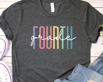 Fourth grade teacher shirt - 4th grade teacher cute teacher tee 2021 grade level shirt fourth grade team modern teacher elementary GBTD0579