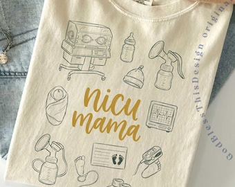 Comfort Colors NICU Mama Shirt, Mama of a Tiny and Mighty Fighter Tshirt Gift for Preemie Mom Tee Gift for NICU Mama / GBD2757