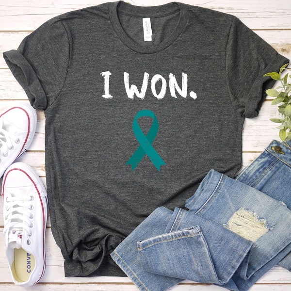 I won Ovarian Cancer Shirt Family Cancer T Shirt Stronger Than Cancer Cancer Survivor TShirt Ovarian Cancer Ovarian Awareness Tee / GBTD1365