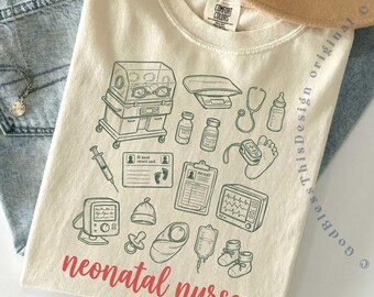Comfort Colors NICU Nurse Shirt, Neonatal ICU Tee for Women, Preemie Nurse Appreciation, Premature Baby Mom Hospital Tshirt RN Gift GBD2755
