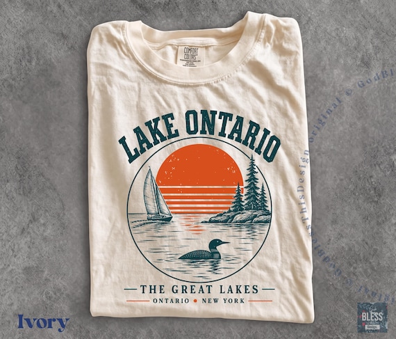 Lake ontario tshirt, Great Lakes Shirt, Lake Ontario Shirt, Vintage Lake Tee, Retro Sailing Shirt, Ontario New York T Shirt / GBD2990