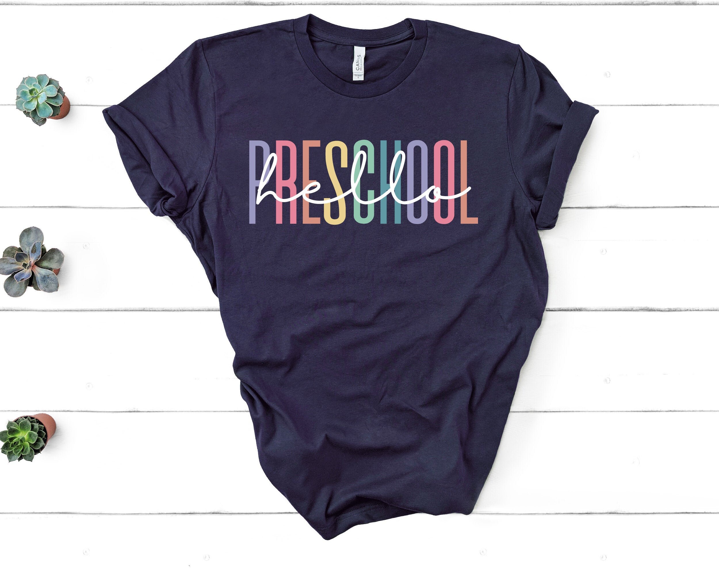 Hello Preschool Shirt Rainbow Preschool Preschool Teacher - Etsy