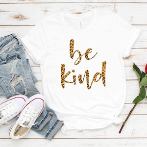 Leopard Be Kind Shirt, Cute Leopard Print Blessed Shirt, Leopard Shirts For Women, Leopard Gift, Inspirational Cute Shirts For Women