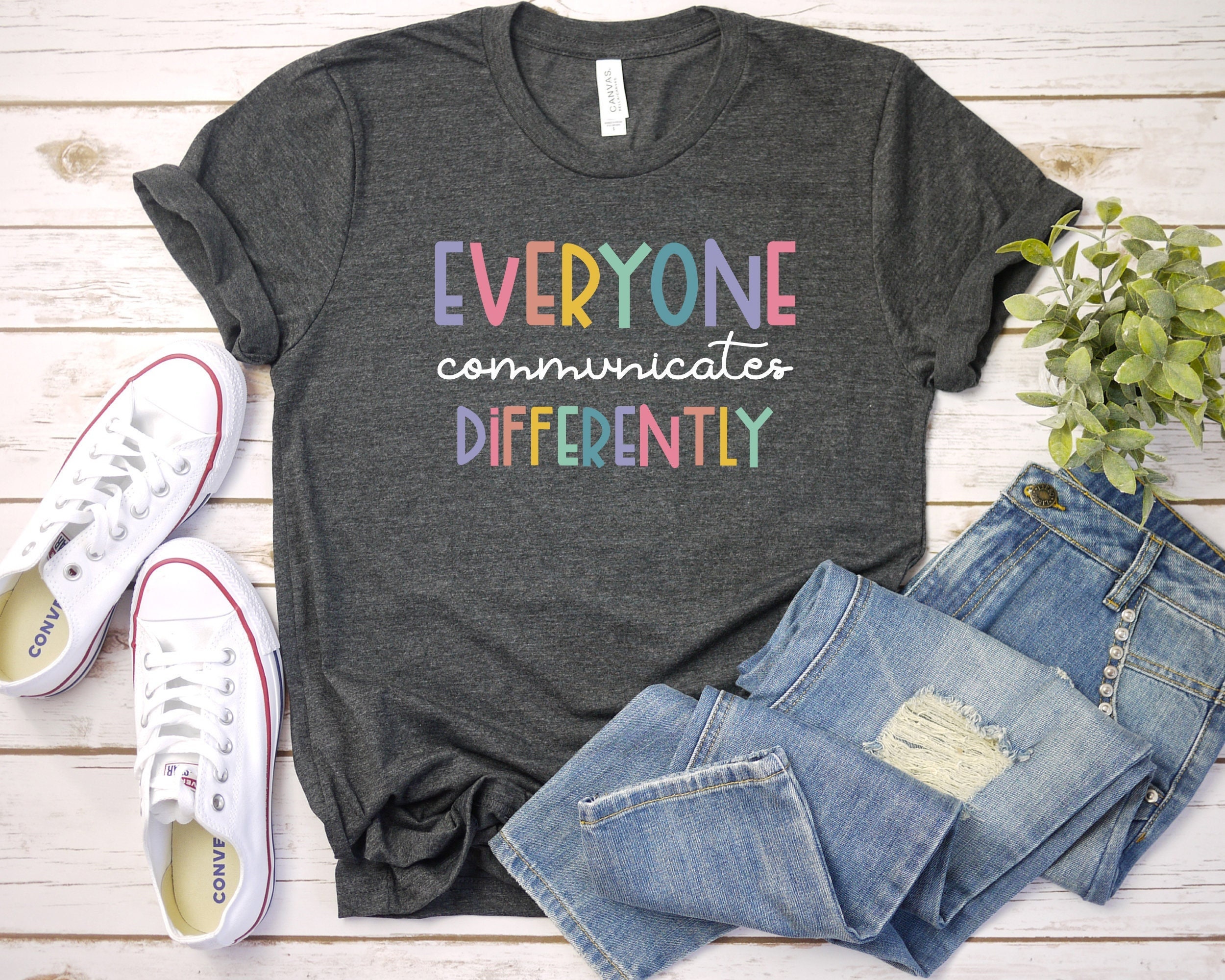 Everyone Communicate Differently T shirt Autism Special Ed Teacher Neurodiversity Acceptance Awareness Disability Therapist Gift GBTD0699 Etsy