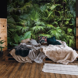Jungle Photo Wallpaper | Decal Mural | Wall Decoration | BOTANICAL Interior | Green Plants Wallpaper | Palm Walls | Green Exotic Wall Decor