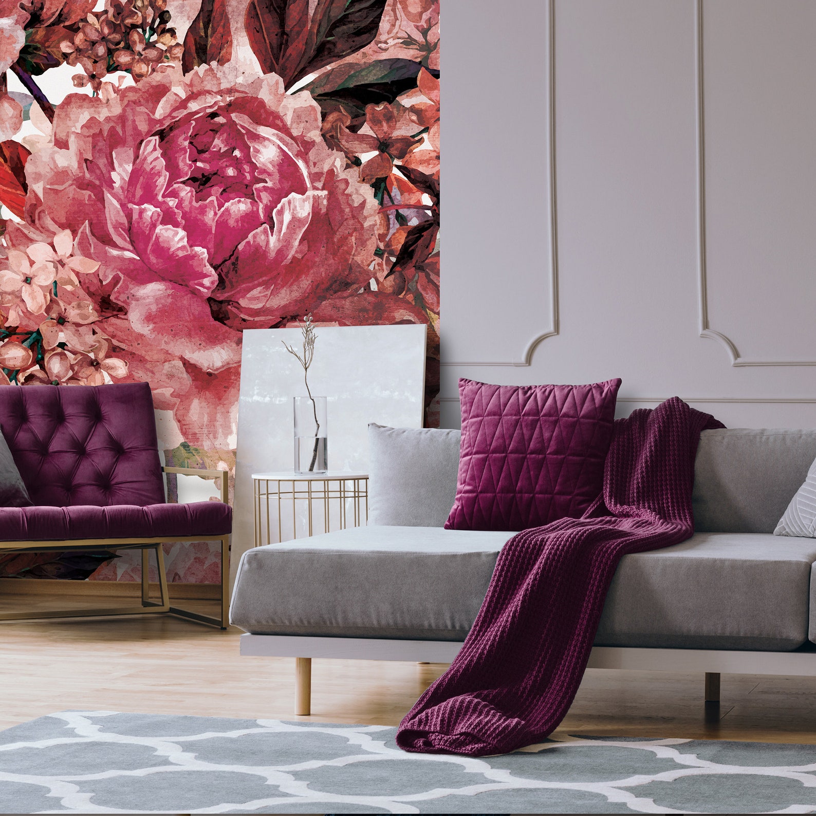 Flowers Wall POSTER Boho Mural Wallpaper Wall Poster Etsy