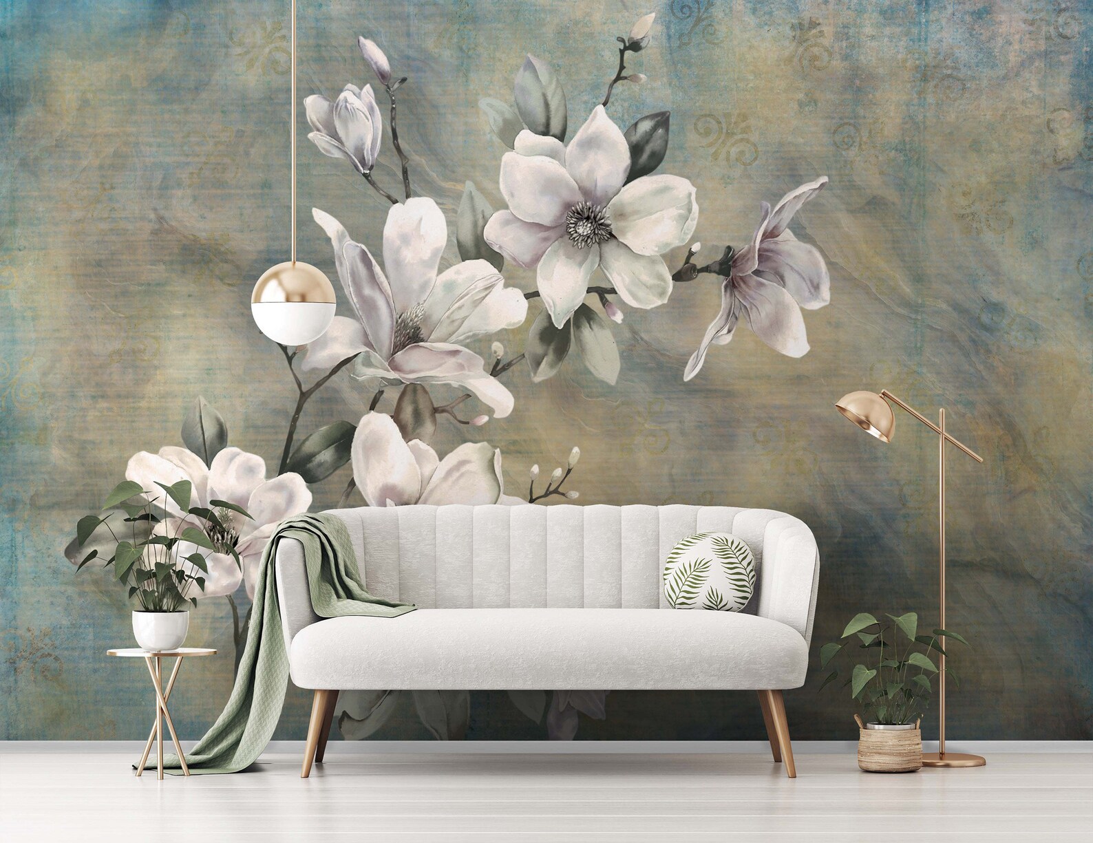 Art Floral MURAL Wallpaper Vintage Mural Wall Decoration Etsy
