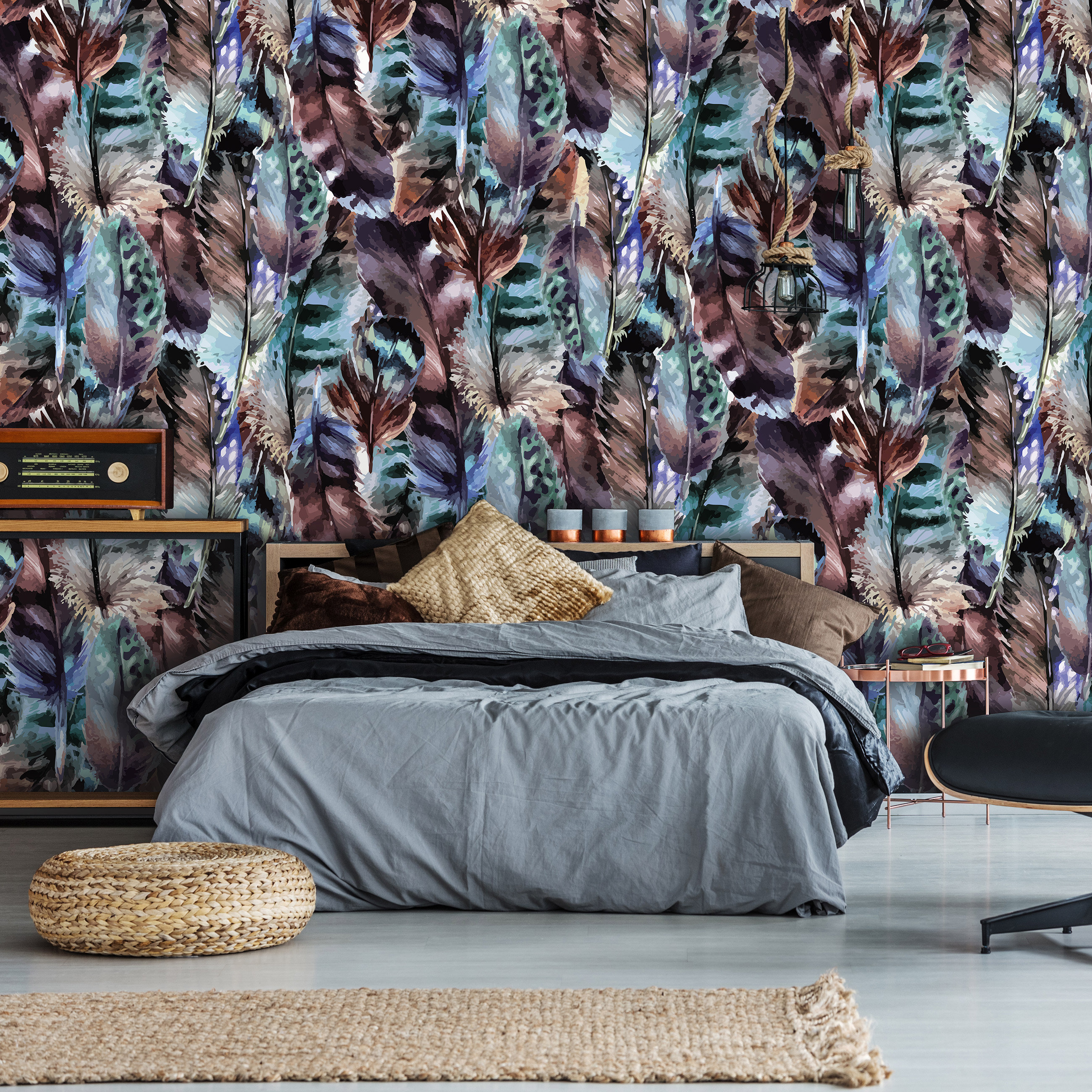 Bohemian Interior Design Wall Poster Nature BOHO Mural Wall Decoration Wall Poster Meadow PhotoWallpaper Wallcovering |