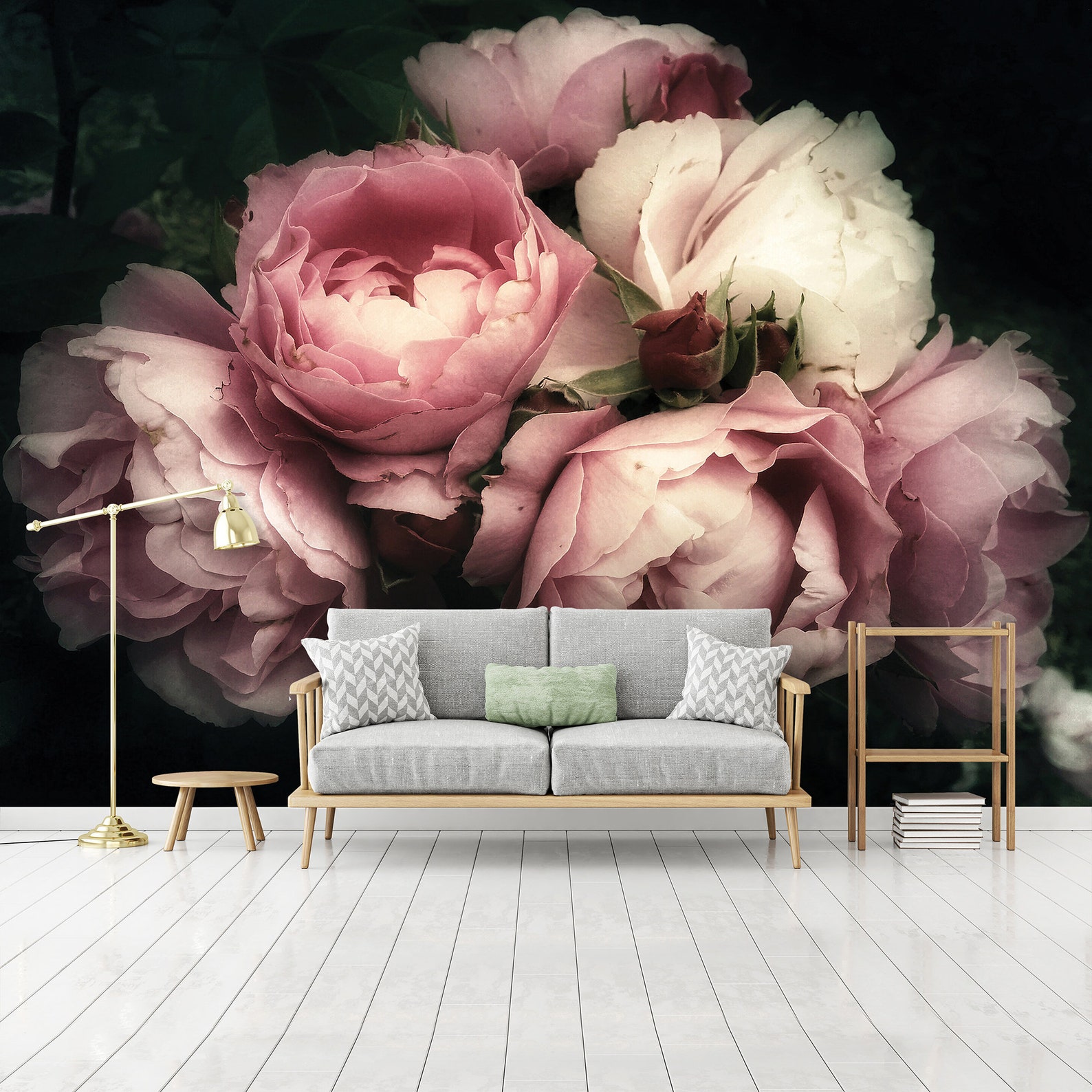 Floral Wallpaper Photo Mural Wall Decoration FLOWERS - Etsy