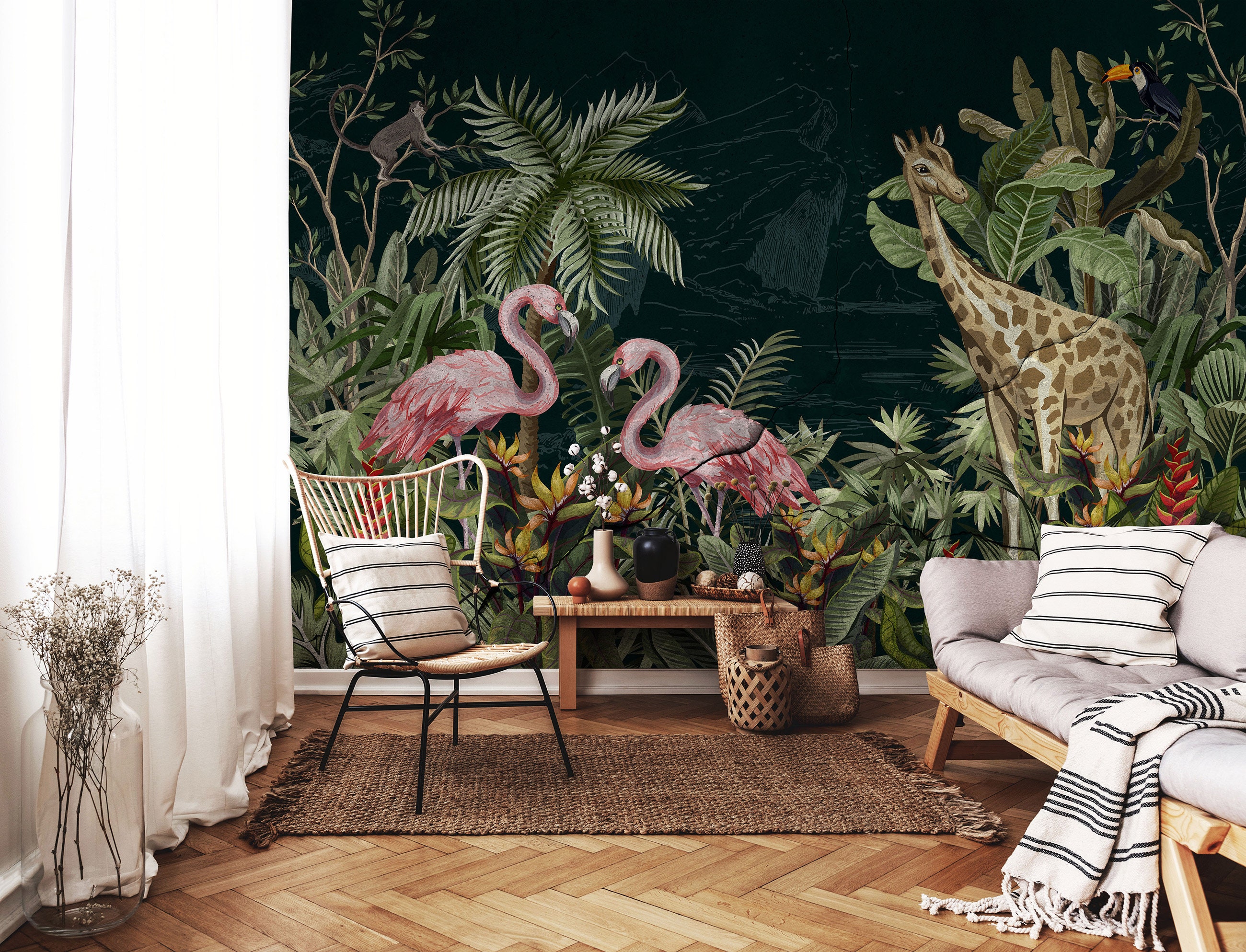 SAFARI Wallpaper Exotic Wall Mural Wall Decoration Etsy UK