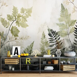 FERN Leaves Flower Wild Floral Photo Mural Boho Wall Decoration Abstract Wall Poster Interior Design Wall Poster Wall Print image 4