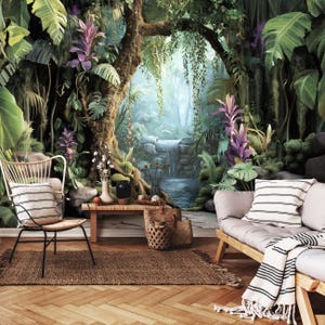 JUNGLE Wild Nature Wallpaper | Fairytale | Botanical Wall Poster | Secret Garden | Interior Design | Wall Poster | Wallcovering |