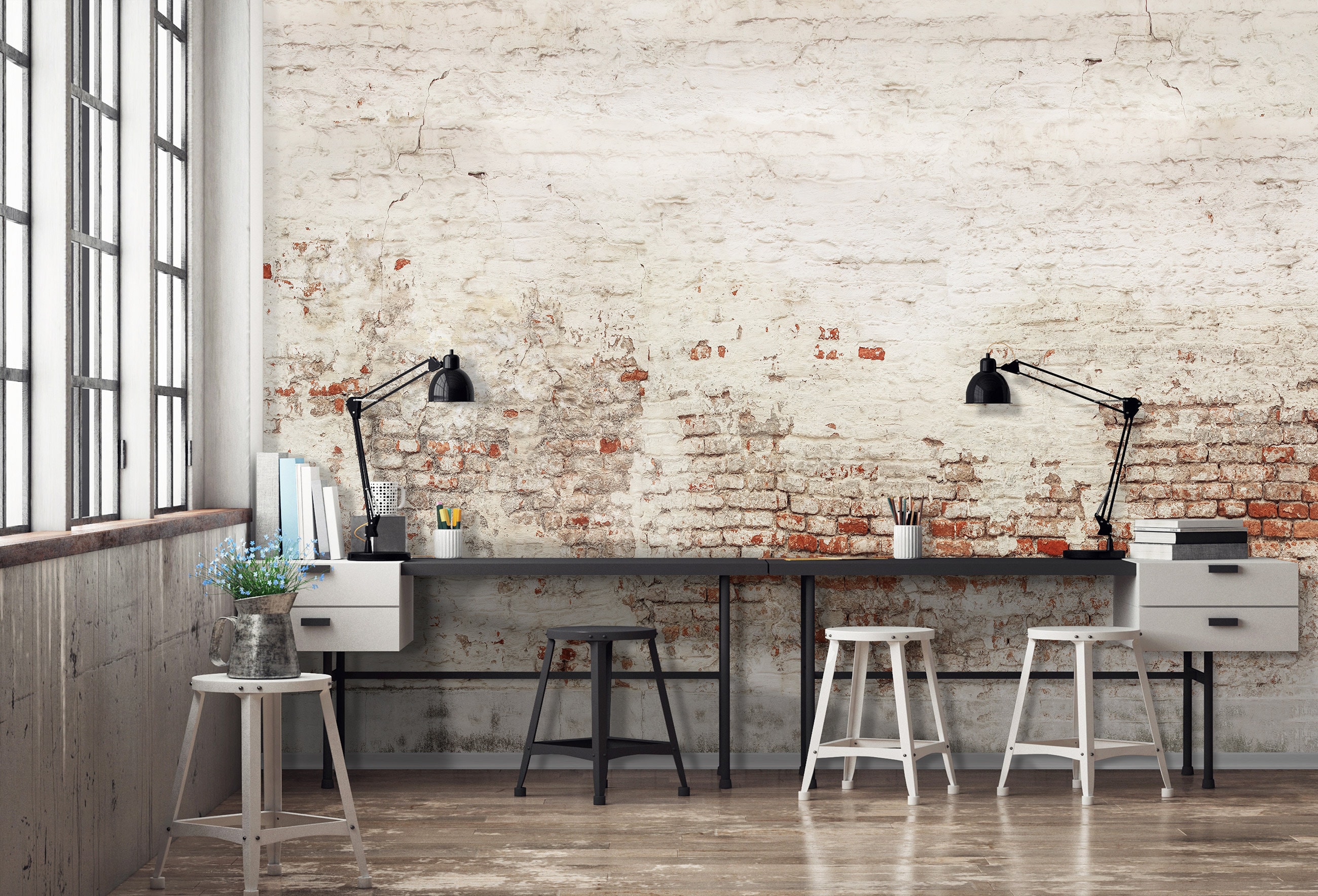 LOFT BRICK Wall Effect Wallpaper MURAL Brick Effect Loft Wall Decoration  Interior Design Industrial Wall Decoration - Etsy