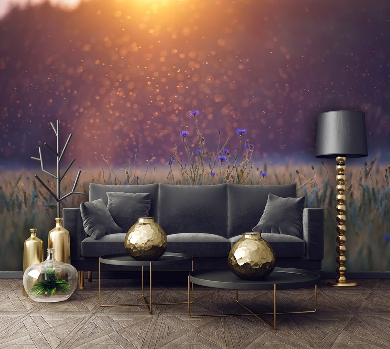 Bohemian Interior Design Wall Poster Nature BOHO Mural Wall Decoration Wall Poster Meadow PhotoWallpaper Wallcovering |