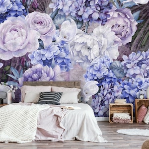 PASTEL Floral Wallpaper | Lavender Photo Mural | Wall Decoration | FLOWERS Wall Poster | Interior Design | Wall Poster | Wallcovering |