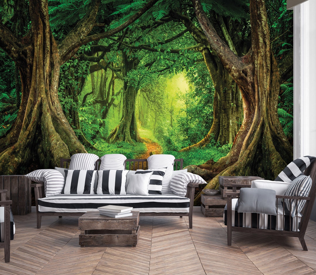Magic FOREST Wallpaper KIDS Room | Woods Mural | Wall Decoration | Kids ...