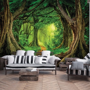 Magic FOREST Wallpaper KIDS Room | Woods Mural | Wall Decoration | Kids Interior | Wall Poster | Unique Wall | Boys Room Decor