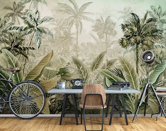 PLANTS Jungle Wallpaper | Wall Mural | Wall Decoration | BOTANICAL Interior | Wall Poster | Palm Wall Decoration | Green Wall Decor
