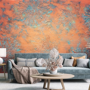 Copper Wallpaper | Modern LOFT Wall Mural Wallpaper | Industrial Mural | Structure Wall | Interior Design | Wall Poster | Vinatge Wallpaper