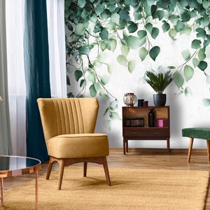 Leaves Wallpaper | Green Wall Mural | Wall Decoration | BOTANICAL Interior Design | Wall Poster | Wall Decoration | Eucaliptus Leaves | GIFT