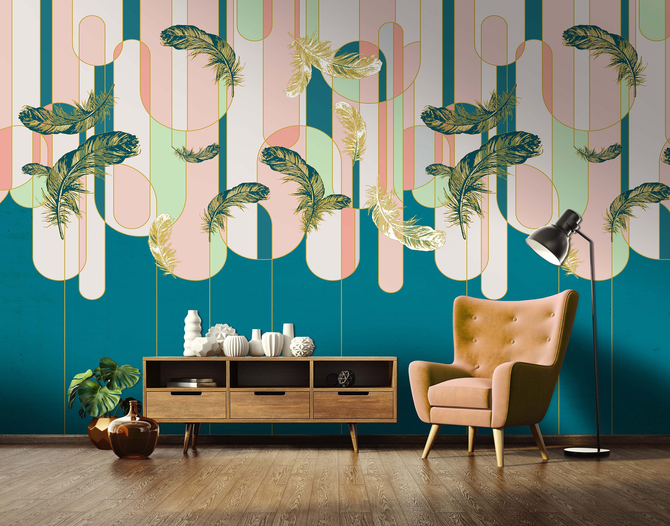 YANFENQI Art Deco Wallpaper Woodsy Papel Tapiz para Cocina for Bedroom  Versatile for Various Spaces (W) 59