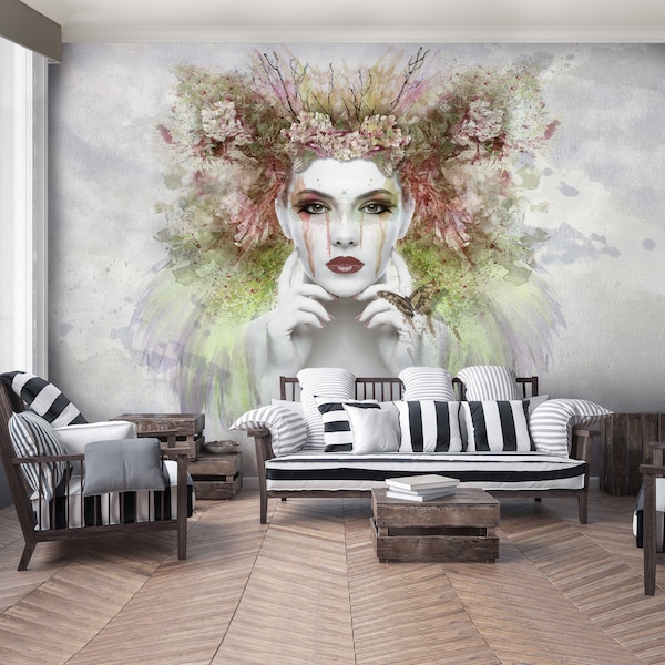 Face Wall Mural Etsy