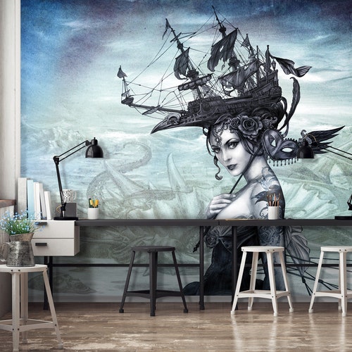 GOTHIC Photo Wallpaper Art Mural Tattoo Studio Alchemy - Etsy