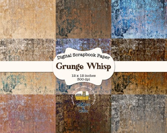 Grunge Whisp - Digital Scrapbook Paper, Collage Paper, Digital Paper Pack, Grunge Digital Paper, Printable Papers, Digital Paper Pack, whisp