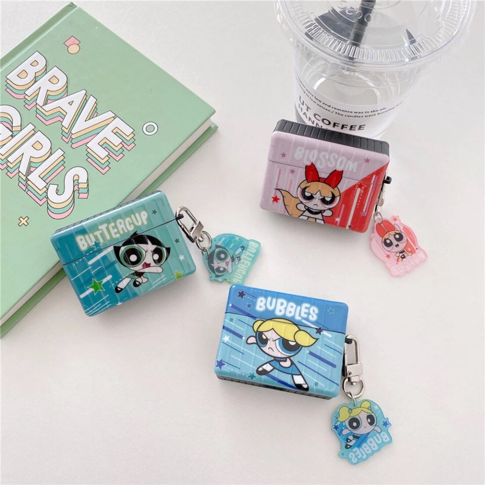 Powerpuff Girl Airpod Case With Charm Etsy