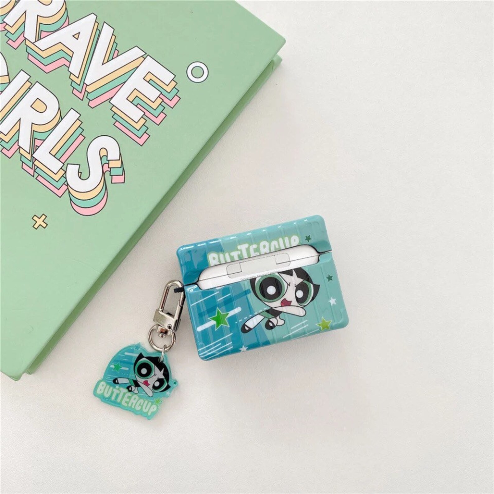 Powerpuff Girl Airpod Case With Charm Etsy