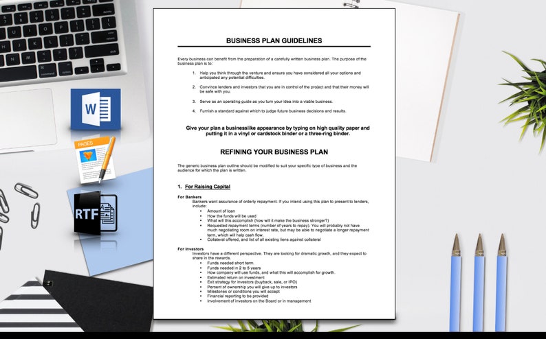 Etsy Business Plan Template