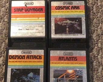 Atari 2600 Imagic Video Games: Atlantis, Cosmic Ark, Demon Attack, Star Voyager