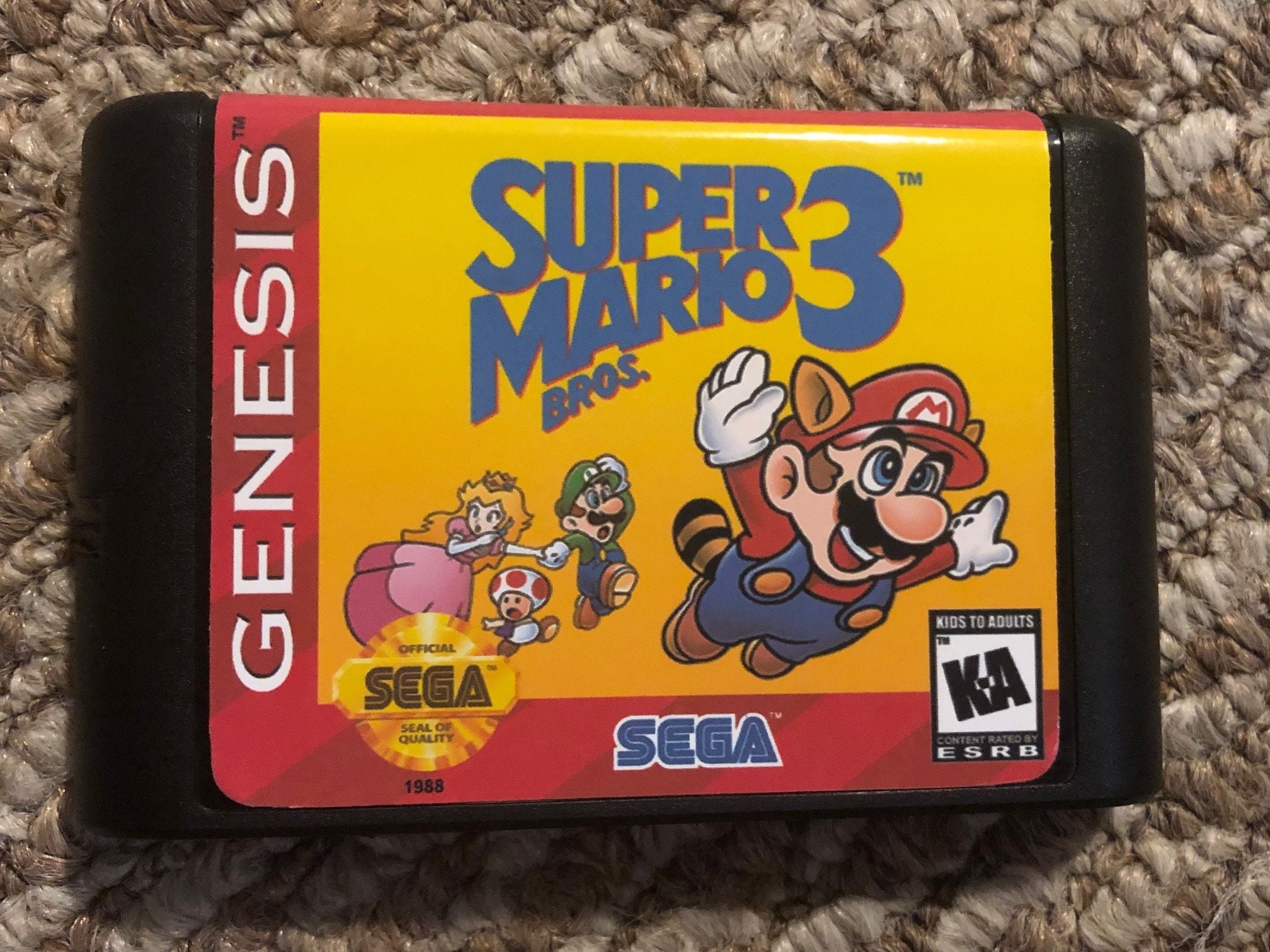Super Genesis 3 Bros Etsy - Mario Video Sega Game