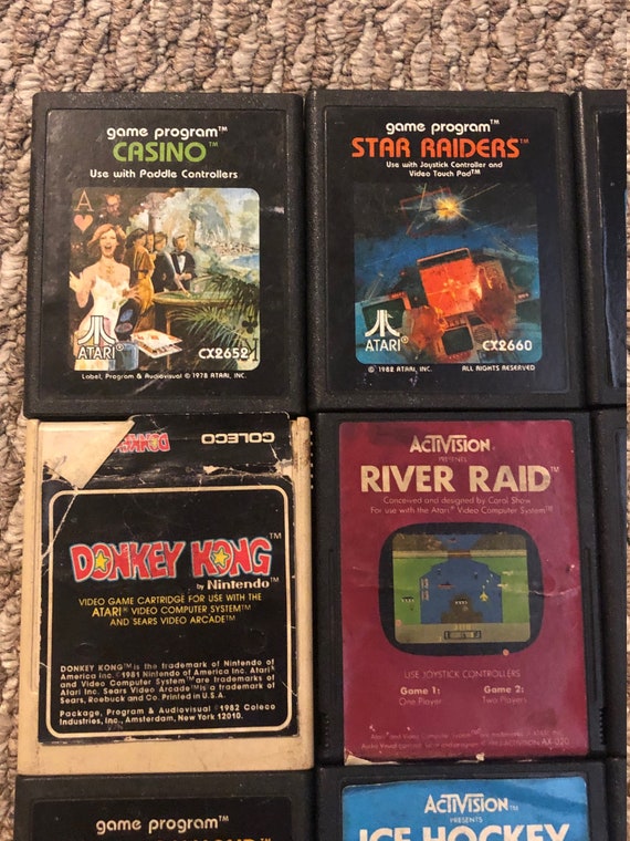 Atari 2600 Video Games: Donkey Kong, ET, Pac Man, Missile Command, Jungle  Hunt, Defender, River Raid, Vanguard, Air Sea Battle, Joust, More 