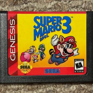 スーパーマリオブラザーズ 3 セガジェネシス ビデオゲーム。説明を読んでください。
