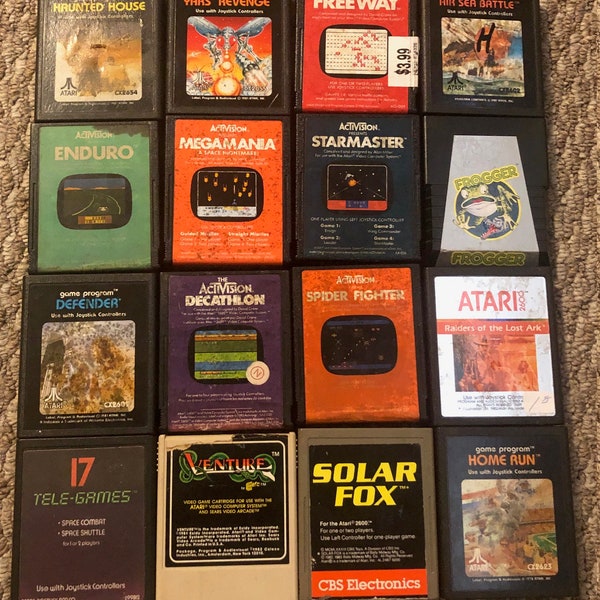 Atari 2600 Video Games: Enduro, Haunted House, Freeway, Solar Fox, Frogger, Air Sea Battle, Defender, Decathlon, Megamania, Starmaster