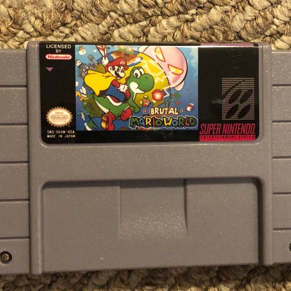 Brutal Mario World Super Nintendo SNES Video Game