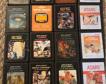 Atari 2600 Video Games: Robot Tank, Stampede, Space Invaders, Chopper Command, Pole Position, Ms Pacman, Defender, Combat, Indy 500, More
