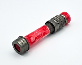 Custom Acrylic Fly Rod Reel Seat + Insert – Redline Marble | Handcrafted Rod Building Component